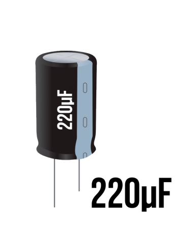 ➤ Condensador Electrolítico de 220uF | Repuestos Electrónicos