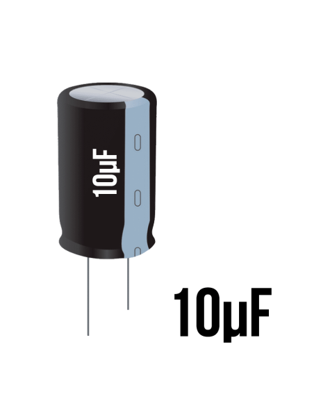 ➤ Condensador Electrolítico de 10uF | Repuestos Electrónicos