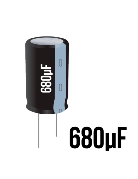 ➤ Condensador Electrolítico de 680uF | Repuestos Electrónicos
