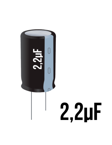 ➤ Condensador Electrolítico de 2,2uF | Repuestos Electrónicos