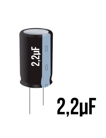 ➤ Condensador Electrolítico de 2,2uF | Repuestos Electrónicos