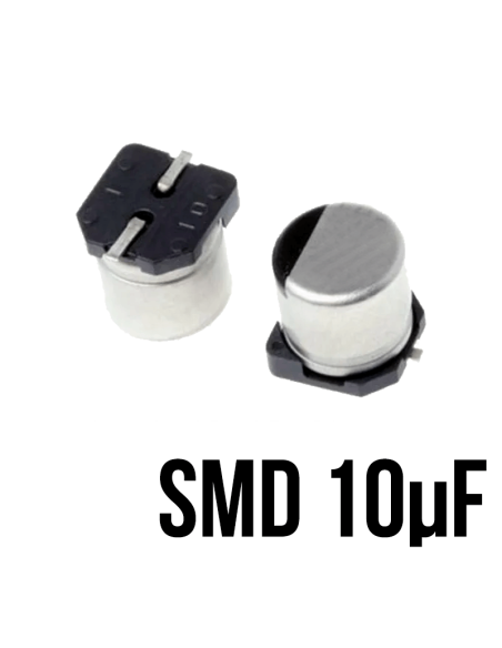 ➤ Condensador SMD Aluminio de 10uF | Repuestos Electrónicos
